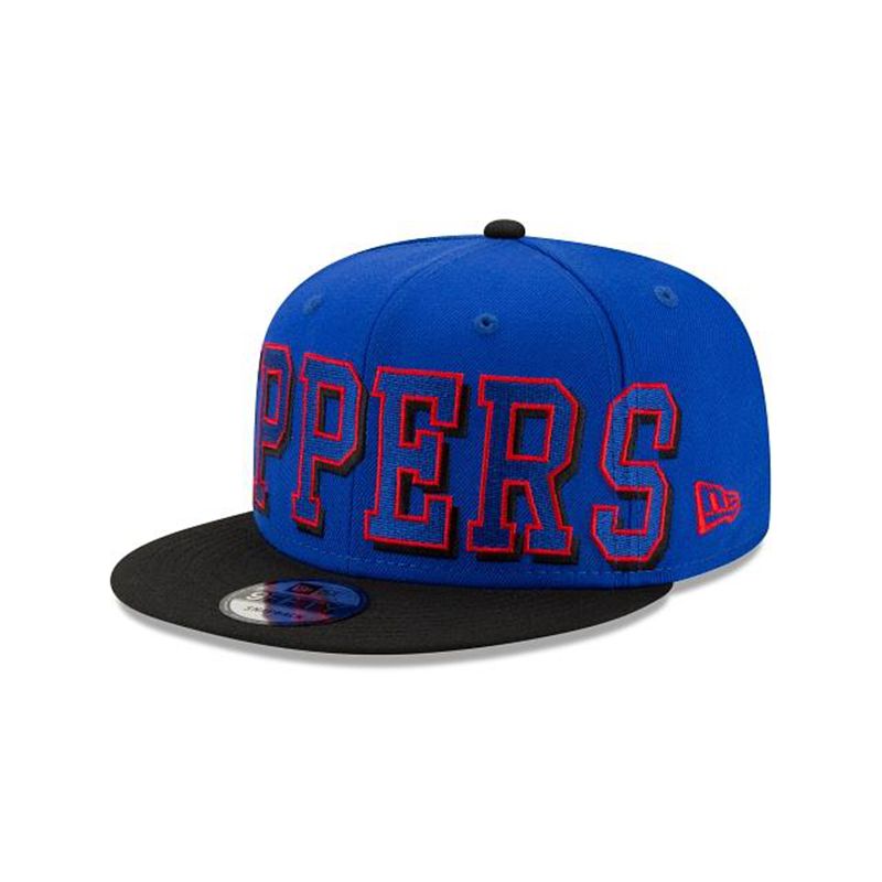 NBA Los Angeles Clippers Block Font 9Fifty Snapback (CFW0649) - Blue New Era Caps